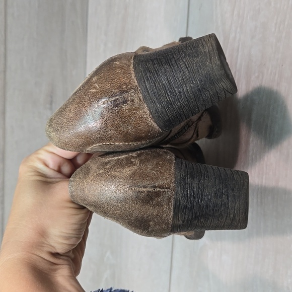 Born Women Ankle Leather Heels Boots shoes sz 8 - Picture 6 of 10